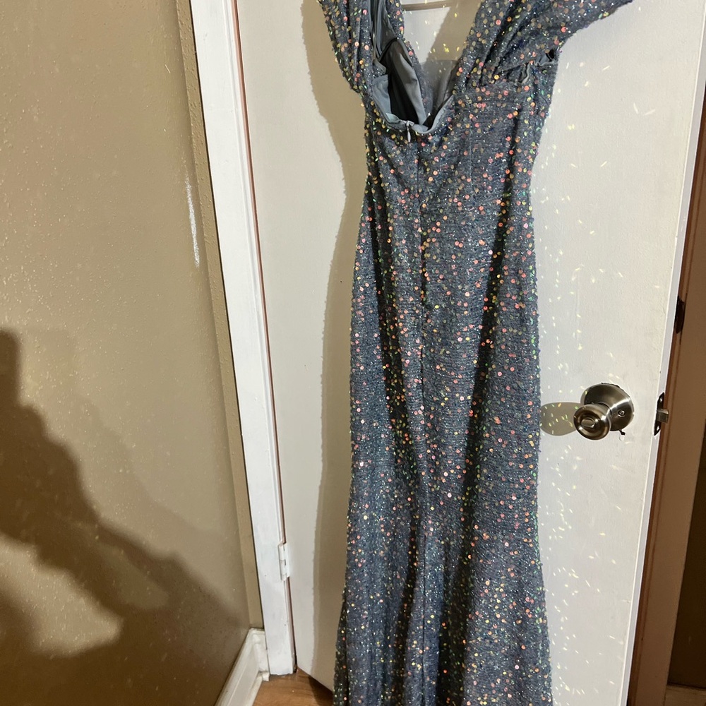 Elegant Gray Sequin Dress